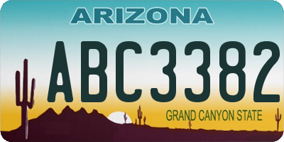 AZ license plate ABC3382