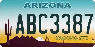 AZ license plate ABC3387