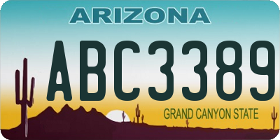 AZ license plate ABC3389