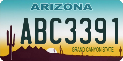 AZ license plate ABC3391