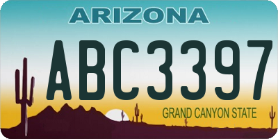 AZ license plate ABC3397