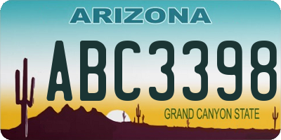 AZ license plate ABC3398