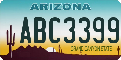 AZ license plate ABC3399