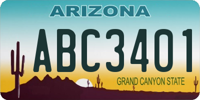 AZ license plate ABC3401