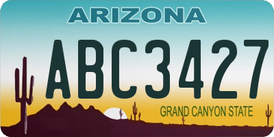 AZ license plate ABC3427
