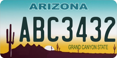 AZ license plate ABC3432