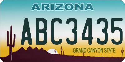 AZ license plate ABC3435