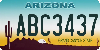 AZ license plate ABC3437
