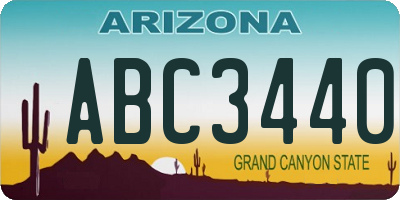 AZ license plate ABC3440