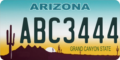 AZ license plate ABC3444