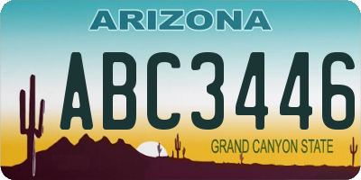 AZ license plate ABC3446