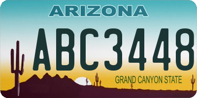 AZ license plate ABC3448
