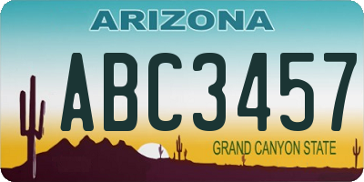 AZ license plate ABC3457