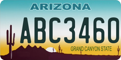 AZ license plate ABC3460