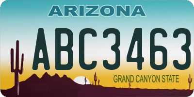 AZ license plate ABC3463