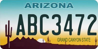 AZ license plate ABC3472