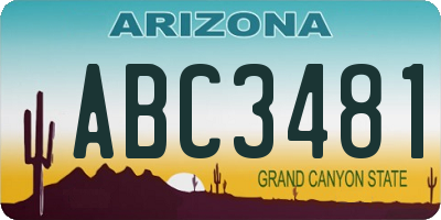 AZ license plate ABC3481