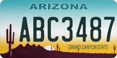 AZ license plate ABC3487