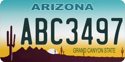 AZ license plate ABC3497