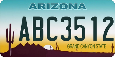 AZ license plate ABC3512
