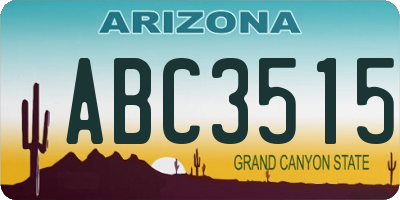 AZ license plate ABC3515