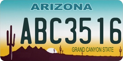 AZ license plate ABC3516