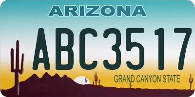 AZ license plate ABC3517