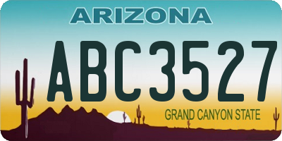 AZ license plate ABC3527
