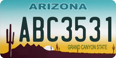 AZ license plate ABC3531