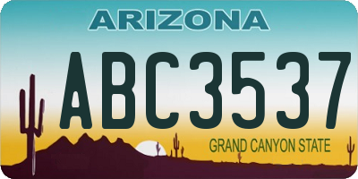 AZ license plate ABC3537