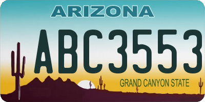 AZ license plate ABC3553