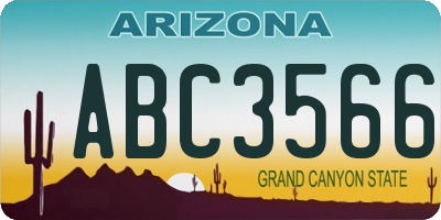 AZ license plate ABC3566