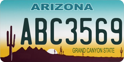 AZ license plate ABC3569