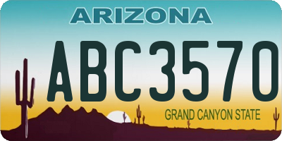 AZ license plate ABC3570