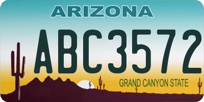 AZ license plate ABC3572