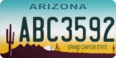 AZ license plate ABC3592
