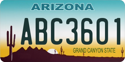 AZ license plate ABC3601