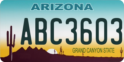 AZ license plate ABC3603