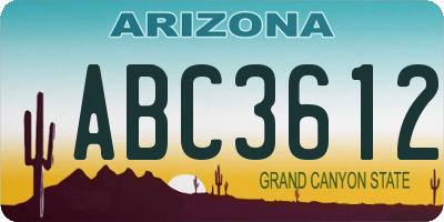 AZ license plate ABC3612