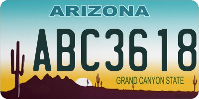 AZ license plate ABC3618