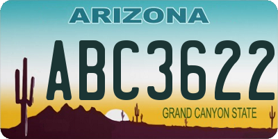 AZ license plate ABC3622