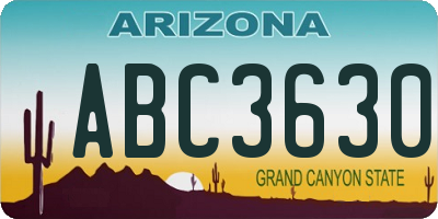 AZ license plate ABC3630