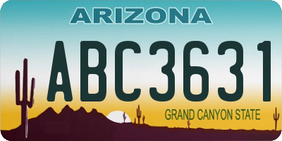 AZ license plate ABC3631