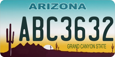 AZ license plate ABC3632