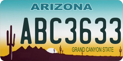 AZ license plate ABC3633