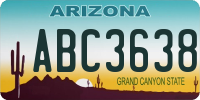 AZ license plate ABC3638