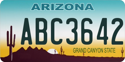 AZ license plate ABC3642
