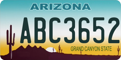 AZ license plate ABC3652