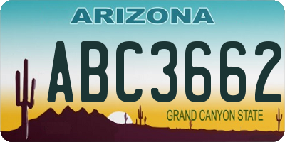 AZ license plate ABC3662