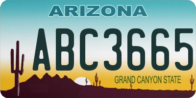AZ license plate ABC3665